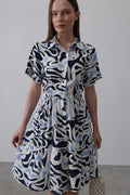 Rey Printed Dress — Multicolor Abstract