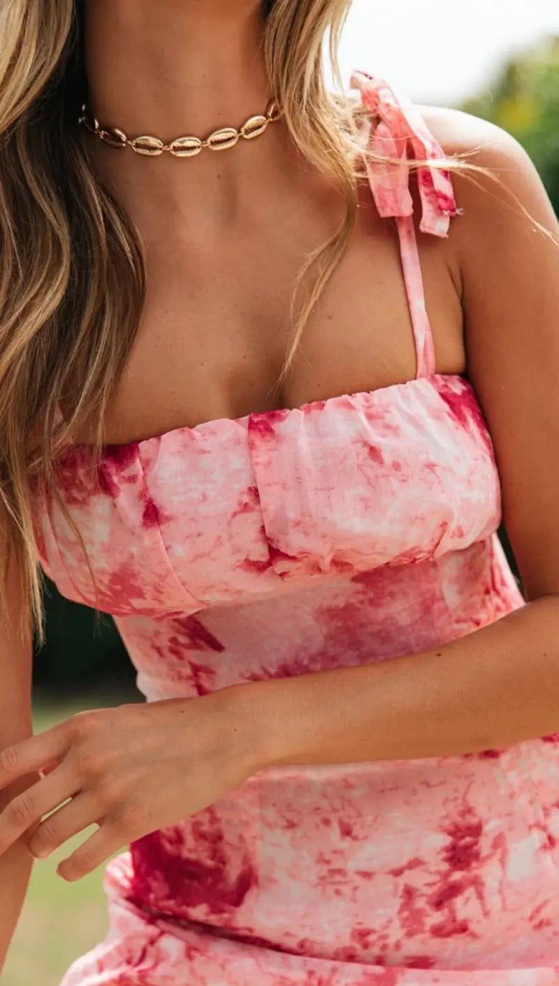 Sleeveless Printed Mini Summer Dress