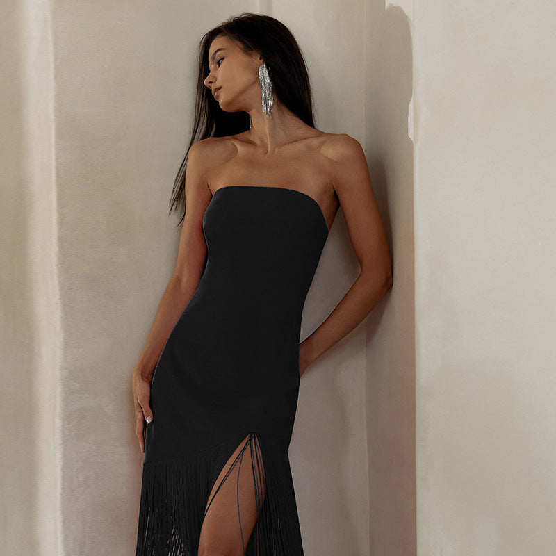 Mia Summer New Split Dress Tube Top