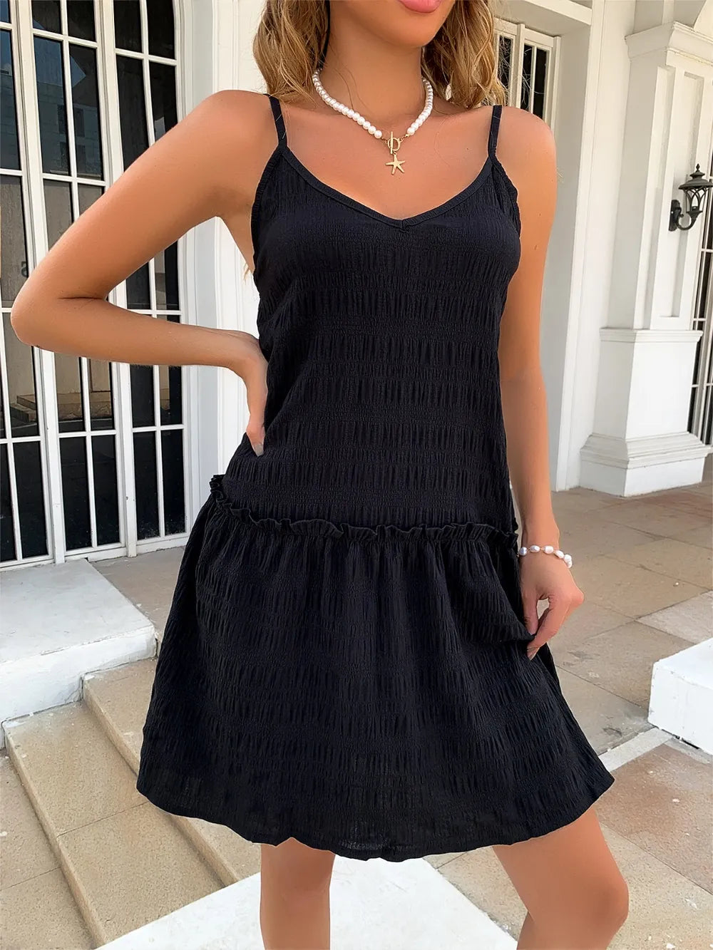 Elegant black camisole dress